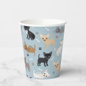 Chihuahua Knochen und Paws Blue Paper Cups Pappbecher (Links)