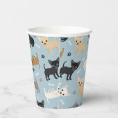 Chihuahua Knochen und Paws Blue Paper Cups Pappbecher (Rechts)
