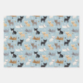 Chihuahua Knochen und Paws Grau Blau Lila Geschenkpapier Set (Vorderseite 2)