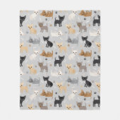 Chihuahua Knochen und Paws Grau Fleece Blanket (Vorderseite)