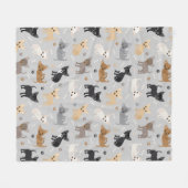 Chihuahua Knochen und Paws Grau Fleece Blanket (Vorderseite (Horizontal))