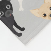 Chihuahua Knochen und Paws Grau Fleece Blanket (Ecke)
