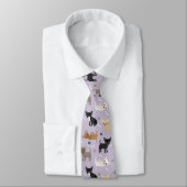 Chihuahua Knochen und Paws Lila Neck Tie Krawatte (Gebunden)