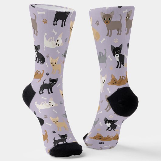 Chihuahua Knochen und Paws Socken (Gewinkelt)
