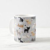 Chihuahua Knochen und Pfoten Grau-Kaffee-Tasse Kaffeetasse (Vorderseite Links)