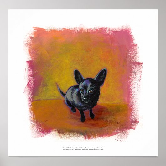 Chihuahua Kunst niedliche Schwarze Hunde Original- Poster (Vorne)