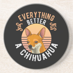 Chihuahua kurzer Hundebesitzer Getränkeuntersetzer