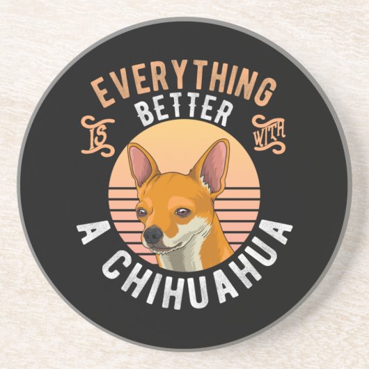 Chihuahua kurzer Hundebesitzer Getränkeuntersetzer (Vorne)