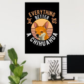 Chihuahua kurzer Hundebesitzer Poster (Heimbüro)