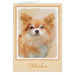 Chihuahua Langhaar-Hund Gemälde Original Kunst