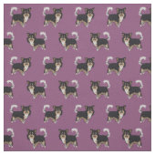 Chihuahua langhaariger, tribierter Hund lila Stoff (Muster)