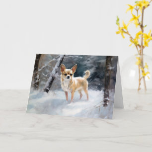 Chihuahua Lass es schneien Weihnachten Karte