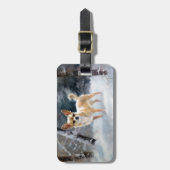 Chihuahua lässt es Weihnachten schnee Gepäckanhänger (Vorderseite vertikal)