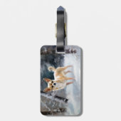 Chihuahua lässt es Weihnachten schnee Gepäckanhänger (Rückseite vertikal)