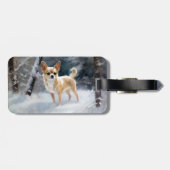 Chihuahua lässt es Weihnachten schnee Gepäckanhänger (Rückseite horizontal)