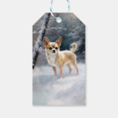 Chihuahua lässt es Weihnachten schnee Geschenkanhänger (Rückseite)