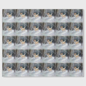 Chihuahua lässt es Weihnachten schnee Geschenkpapier (Flach)