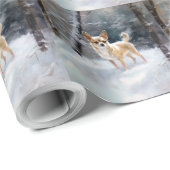 Chihuahua lässt es Weihnachten schnee Geschenkpapier (Rolleneckpunkt)