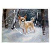 Chihuahua lässt es Weihnachten schnee Große Geschenktüte (Vorderseite)