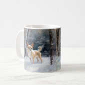 Chihuahua lässt es Weihnachten schnee Kaffeetasse (Vorderseite Links)