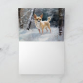 Chihuahua lässt es Weihnachten schnee Karte (Innenseite)