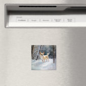 Chihuahua lässt es Weihnachten schnee Magnet (In Situ (Geschirrspüler))