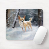 Chihuahua lässt es Weihnachten schnee Mousepad (Mit Mouse)