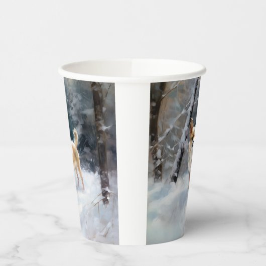 Chihuahua lässt es Weihnachten schnee Pappbecher (Links)