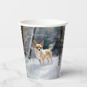 Chihuahua lässt es Weihnachten schnee Pappbecher (Vorderseite)