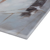 Chihuahua lässt es Weihnachten schnee Schneidebrett (Ecke)