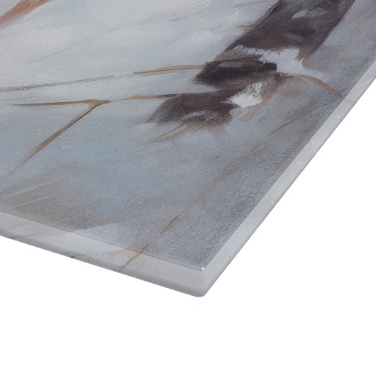 Chihuahua lässt es Weihnachten schnee Schneidebrett (Ecke)