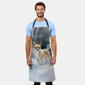 Chihuahua lässt es Weihnachten schnee Schürze (Getragen)