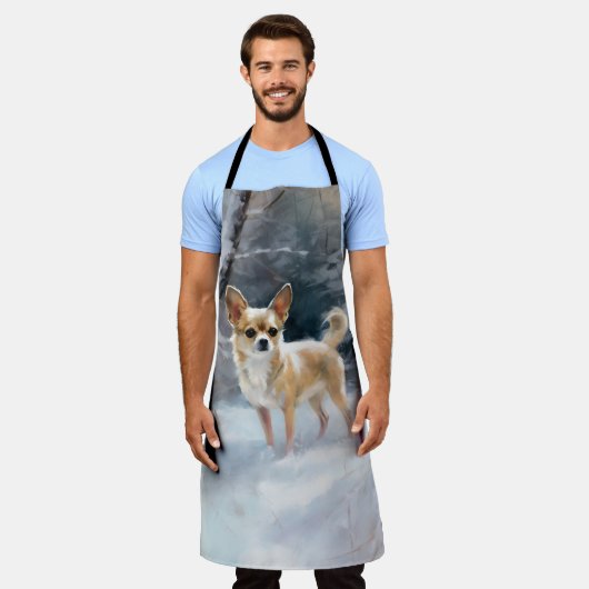 Chihuahua lässt es Weihnachten schnee Schürze (Getragen)