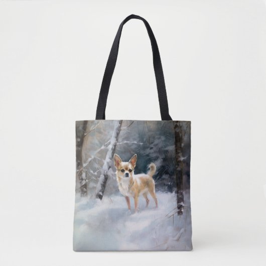 Chihuahua lässt es Weihnachten schnee Tasche (Vorderseite)