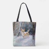 Chihuahua lässt es Weihnachten schnee Tasche (Rückseite)