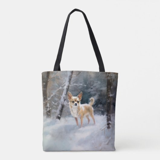 Chihuahua lässt es Weihnachten schnee Tasche (Rückseite)