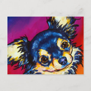 Chihuahua LC schwarz und tan Postkarte