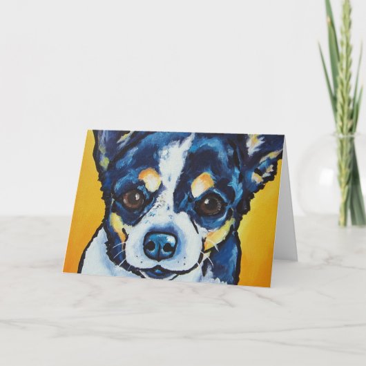 Chihuahua LC schwarzes Tri (Lorenzo) Karte (Vorderseite)