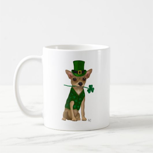 Chihuahua Leprechaun Kaffeetasse (Links)