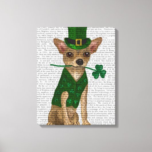 Chihuahua Leprechaun Leinwanddruck (Vorderseite)