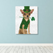 Chihuahua Leprechaun Leinwanddruck (Insitu (Holzboden))