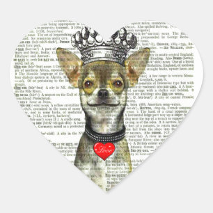 CHIHUAHUA-LIEBE-AUFKLEBER-LIEBE-KÖNIG Herz-Aufkleber