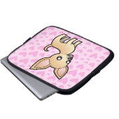 Chihuahua-Liebe (glatter Mantel) Laptopschutzhülle (Vorne Knopf)