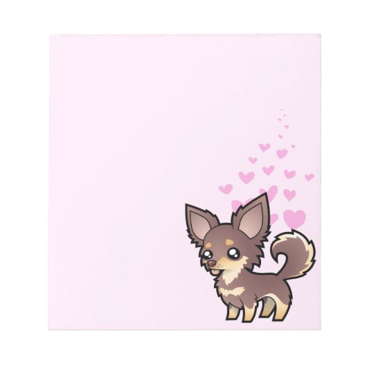 Chihuahua-Liebe (langer Mantel) Notizblock (Vorderseite)
