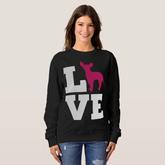 Chihuahua-Liebe Sweatshirt (Vorne ganz)