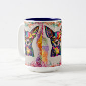 Chihuahua-Liebe-Tasse Zweifarbige Tasse (Vorderseite Links)
