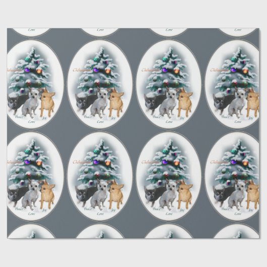 Chihuahua Liebe Weihnachten Geschenkpapier (Flach)