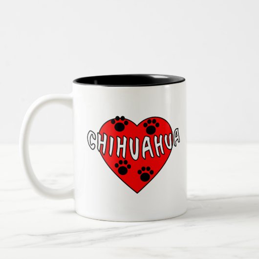 Chihuahua-Liebe Zweifarbige Tasse (Links)
