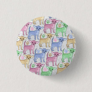 Chihuahua-Liebhaber-buntes Muster Button