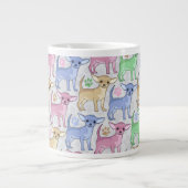 Chihuahua-Liebhaber-buntes Muster Jumbo-Tasse (Vorderseite)